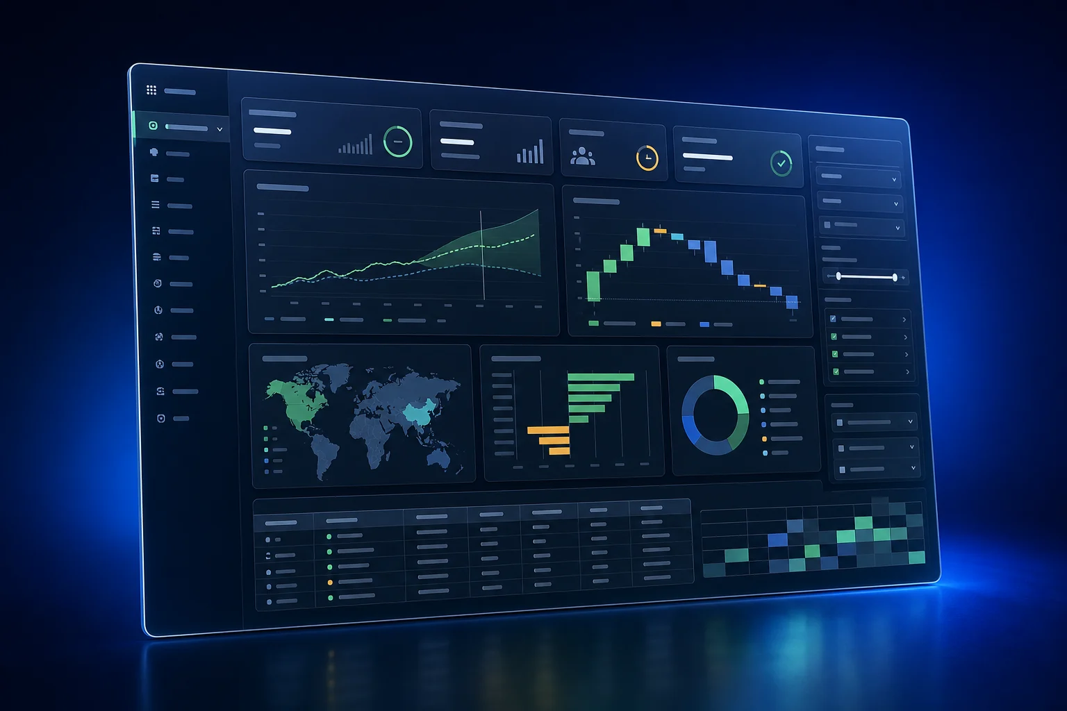 Excel dashboard interface used for operational and financial reporting